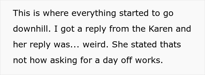 Employee Gets An Unexpected Response From Boss After Requesting A Day Off, Takes Her To Court Employee Gets An Unexpected Response From Boss After Requesting A Day Off, Takes Her To Court