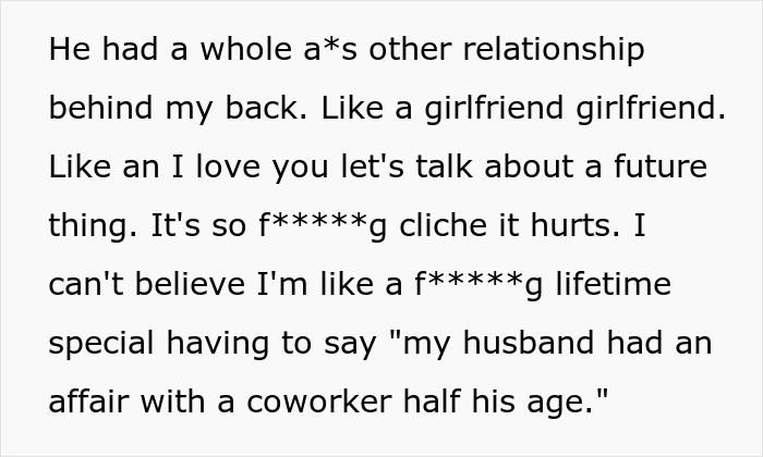 Husband Starts Acting Like A "Psycho" After His Affair With A Younger Coworker Comes To Light Husband Starts Acting Like A "Psycho" After His Affair With A Younger Coworker Comes To Light