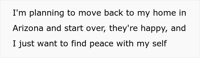 A post explaining the final update of a woman moving to Arizona after her open relationship regret. A post explaining the final update of a woman moving to Arizona after her open relationship regret.