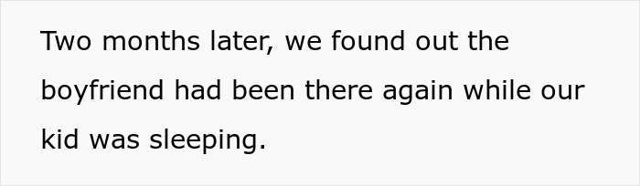 Text showing that the MIL's boyfriend was brought around grandkids against parents' wishes. Text showing that the MIL's boyfriend was brought around grandkids against parents' wishes.