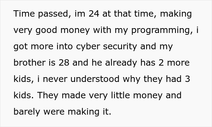 A black and white text image describing a 24-year-old making good money in cyber security and programming A black and white text image describing a 24-year-old making good money in cyber security and programming