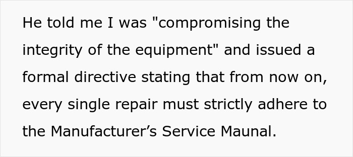 New Boss Who’s Never Touched The Machines Lectures The People Who Fix Them, Company Pays The Price New Boss Who’s Never Touched The Machines Lectures The People Who Fix Them, Company Pays The Price