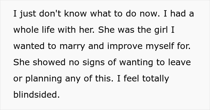 Text where a man reflects on his GF leaving, feeling blindsided after proposing. Text where a man reflects on his GF leaving, feeling blindsided after proposing.