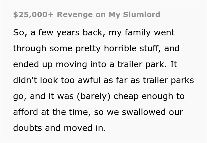Landlord Keeps Dodging Trailer Repairs To Save Money, Tenants Make Sure It Costs Him $25K In Return Landlord Keeps Dodging Trailer Repairs To Save Money, Tenants Make Sure It Costs Him $25K In Return