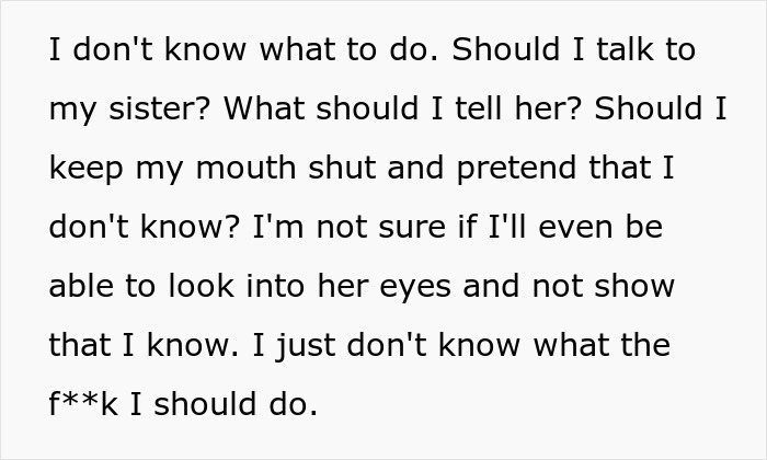 A text screenshot about a brother unsure how to face his sister after a sister gives brother part of her liver. A text screenshot about a brother unsure how to face his sister after a sister gives brother part of her liver.