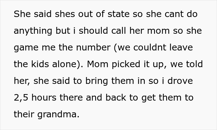 Text post about driving children to their grandma after a dad tried to use family as a free babysitting service. Text post about driving children to their grandma after a dad tried to use family as a free babysitting service.