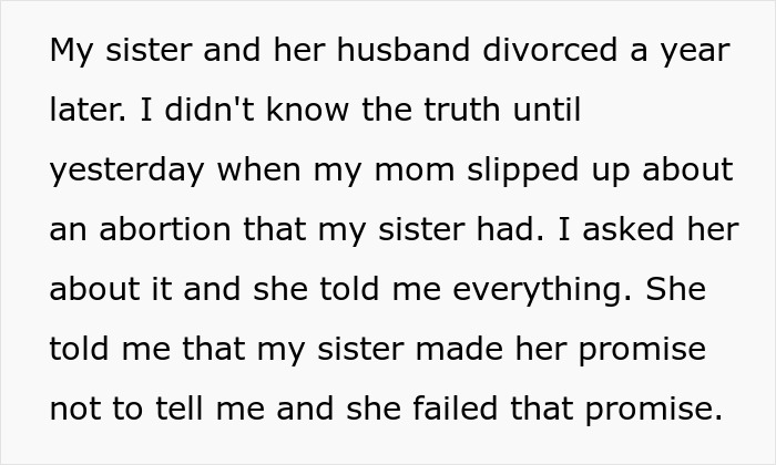 Text explaining a family secret after a sister gives her brother part of her liver. Text explaining a family secret after a sister gives her brother part of her liver.