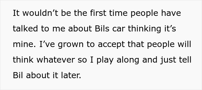 Text snippet: person discussing Bil's keyed car, thinking it's theirs, highlighting the police lawsuit.