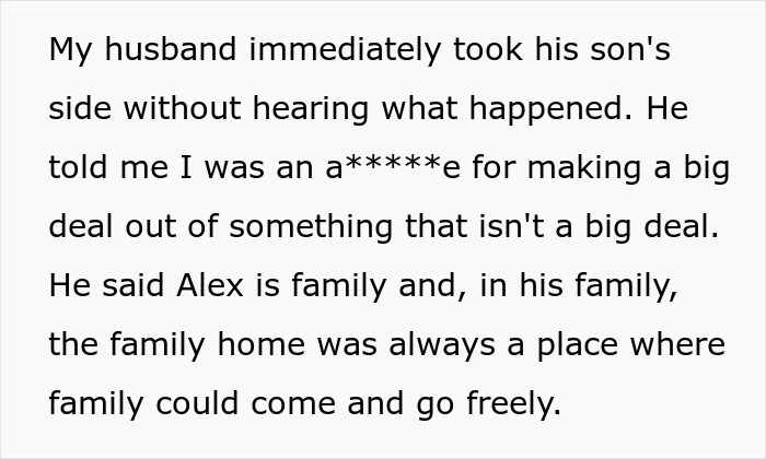 Husband refuses to listen to wife, takes son's side immediately, calling her a jerk. Husband refuses to listen to wife, takes son's side immediately, calling her a jerk.