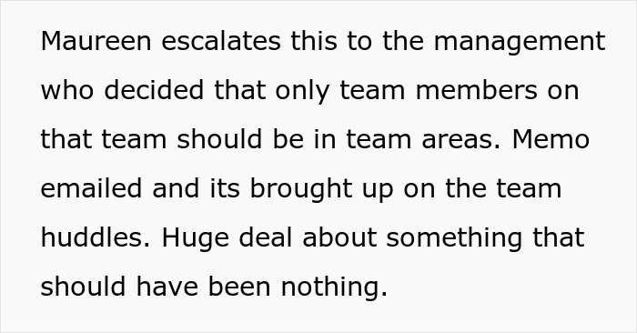 Management restricts access to team areas to only team members causing tension