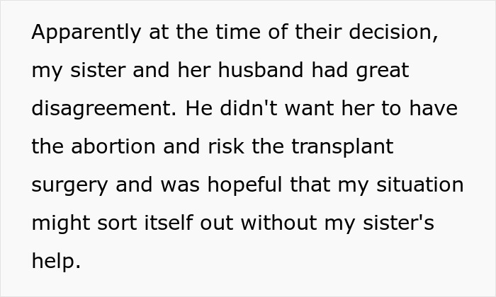 Text explaining a husband and wife disagreeing on liver transplant surgery. Text explaining a husband and wife disagreeing on liver transplant surgery.
