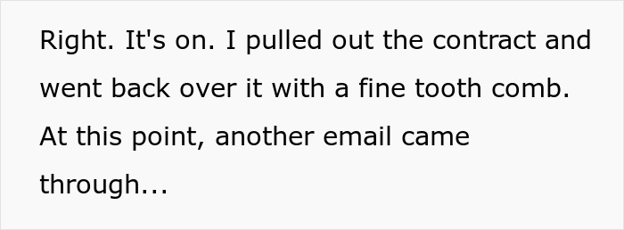 Screenshot of text about reviewing a contract and an email during a landlord dispute over a car. Screenshot of text about reviewing a contract and an email during a landlord dispute over a car.