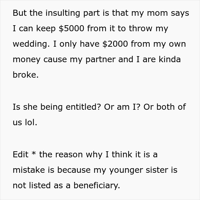 Mom Demands Kids Give Her Their Share Of The Inheritance, Doesn't Like Daughter's Response