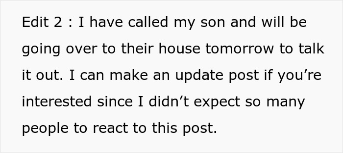 Text update about talking to the son after MIL chooses to stay with her daughter and twin newborns abroad Text update about talking to the son after MIL chooses to stay with her daughter and twin newborns abroad