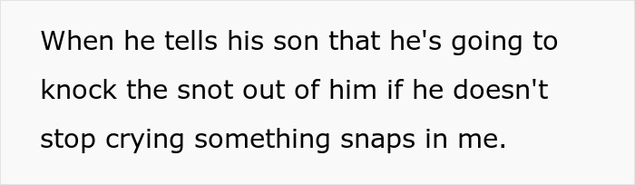 Text about a photographer's revenge: When he tells his son that he's going to knock the snot out of him if he doesn't stop crying something snaps in me. Text about a photographer's revenge: When he tells his son that he's going to knock the snot out of him if he doesn't stop crying something snaps in me.
