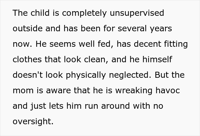 Mom Lets 7YO Run Amok Without Lifting A Finger, Neighbors Are Sick Of All The Harm The Kid Causes Mom Lets 7YO Run Amok Without Lifting A Finger, Neighbors Are Sick Of All The Harm The Kid Causes
