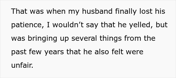 Text explaining a husband losing his patience regarding the decision of a MIL to stay with her daughter. Text explaining a husband losing his patience regarding the decision of a MIL to stay with her daughter.