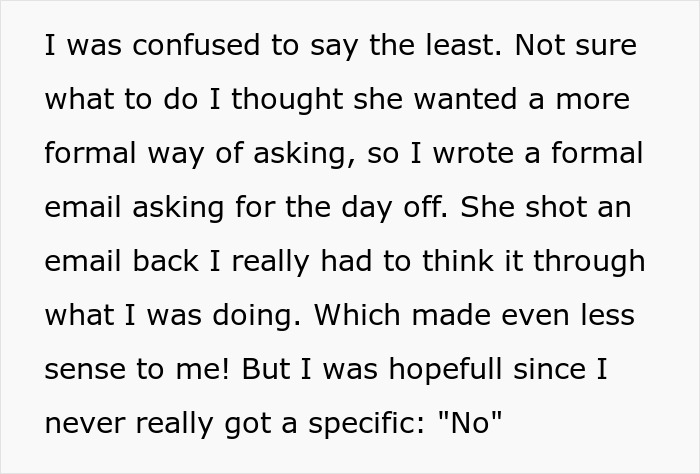Employee Gets An Unexpected Response From Boss After Requesting A Day Off, Takes Her To Court Employee Gets An Unexpected Response From Boss After Requesting A Day Off, Takes Her To Court