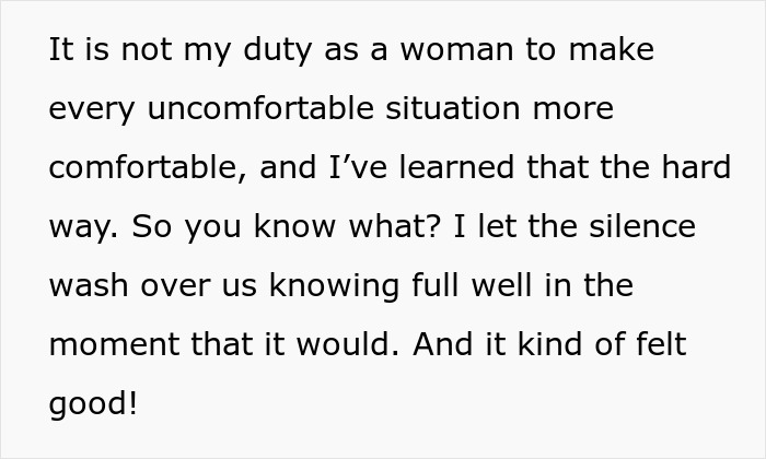 Text about a woman refusing to ease the tension after a discussion with a man who argues against vaccines. Text about a woman refusing to ease the tension after a discussion with a man who argues against vaccines.