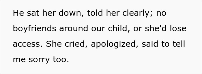 Text explaining parents' rules about keeping MIL's boyfriend away from grandkids. Text explaining parents' rules about keeping MIL's boyfriend away from grandkids.