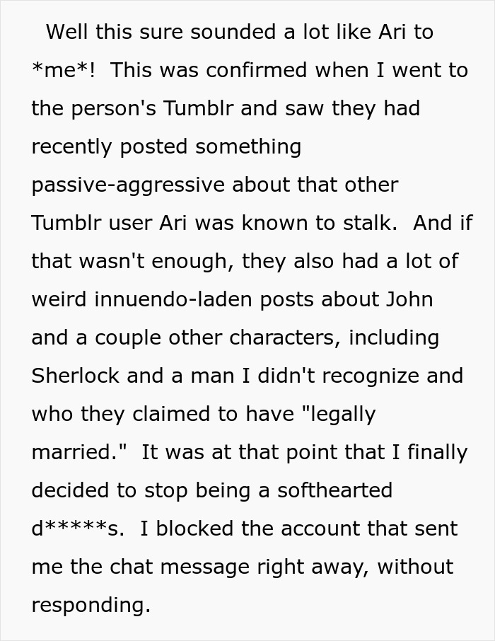 Online Stalker Freaks Out After Woman "Steals" Her Fictional Boyfriend Online Stalker Freaks Out After Woman "Steals" Her Fictional Boyfriend