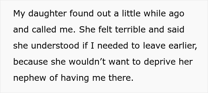 A black-on-white text screenshot about a daughter discussing her newborn and MIL staying abroad helper options. A black-on-white text screenshot about a daughter discussing her newborn and MIL staying abroad helper options.