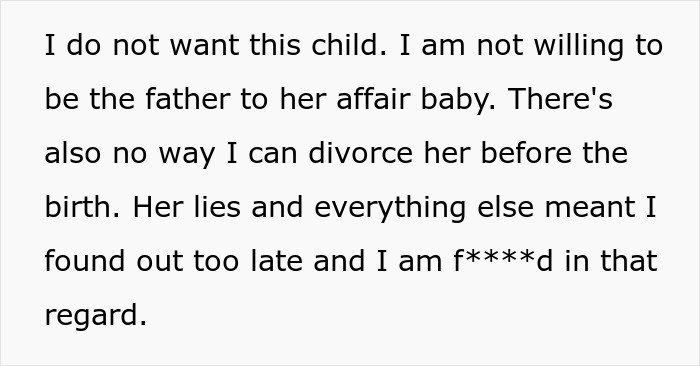 Guy Left Worried His Ex-Wife Will Force Her Affair Baby On Him Guy Left Worried His Ex-Wife Will Force Her Affair Baby On Him