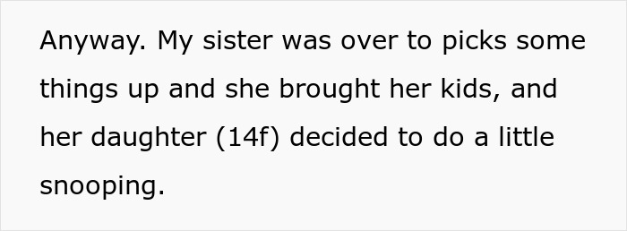 Text describing a 14YO girl sneaking around and finding a sapphire engagement ring.