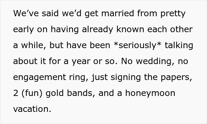 Screenshot of Reddit post discussing prior marriage plans and wedding details. Screenshot of Reddit post discussing prior marriage plans and wedding details.