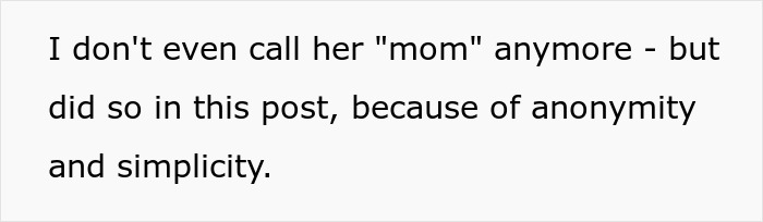 Text explaining the use of 'mom' in the post for anonymity, related to a prison break incident. Text explaining the use of 'mom' in the post for anonymity, related to a prison break incident.