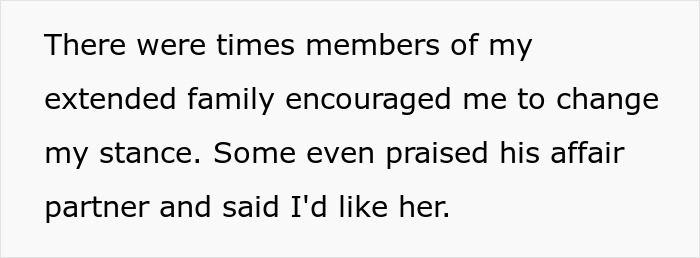 Screenshot of a Reddit post about family encouraging him to change his stance on not saving his half-siblings.