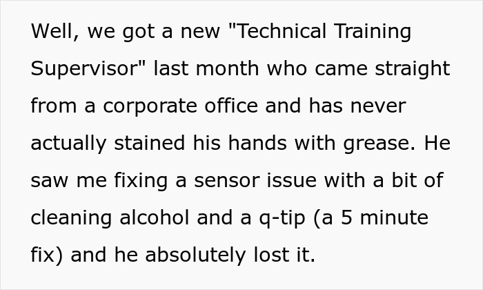 New Boss Who’s Never Touched The Machines Lectures The People Who Fix Them, Company Pays The Price New Boss Who’s Never Touched The Machines Lectures The People Who Fix Them, Company Pays The Price