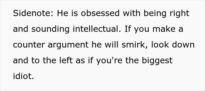 A screenshot of text detailing the guy's personality, who thinks his buddy needs a hot GF and a weight-loss coach. A screenshot of text detailing the guy's personality, who thinks his buddy needs a hot GF and a weight-loss coach.