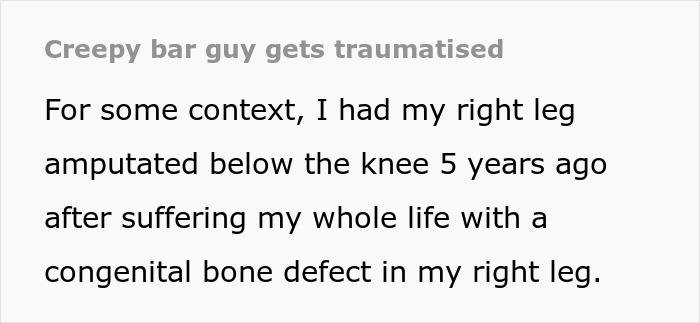 Guy Sees Woman Limping At A Bar And Decides To Mock Her, Has No Idea What He’s Walking Into Guy Sees Woman Limping At A Bar And Decides To Mock Her, Has No Idea What He’s Walking Into