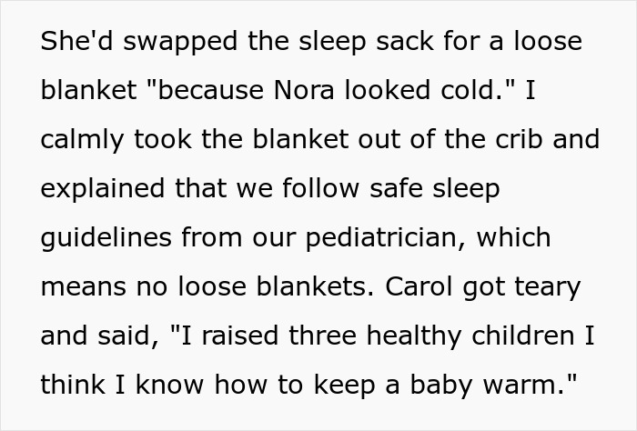 A social media story discussing safe sleep guidelines in a baby nursery. A social media story discussing safe sleep guidelines in a baby nursery.