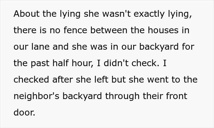 Wife hides money: Text describing wife's presence in a neighbor's backyard. Wife hides money: Text describing wife's presence in a neighbor's backyard.