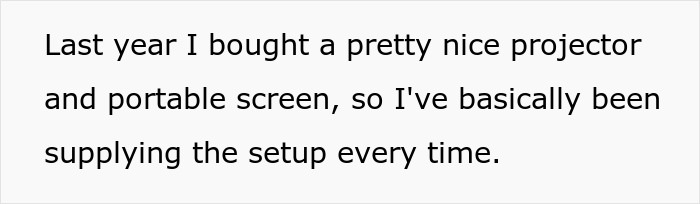 A text story description about setting up a nice projector and screen A text story description about setting up a nice projector and screen