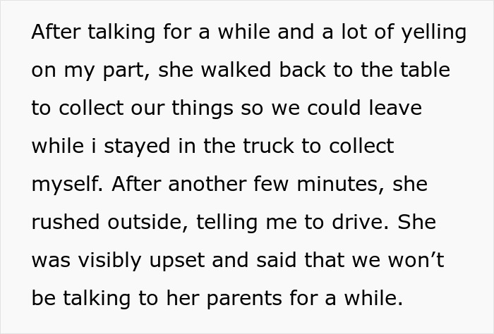 Text detailing the aftermath of an argument, girlfriend upset with parents, trying to ruin boyfriend's reputation. Text detailing the aftermath of an argument, girlfriend upset with parents, trying to ruin boyfriend's reputation.