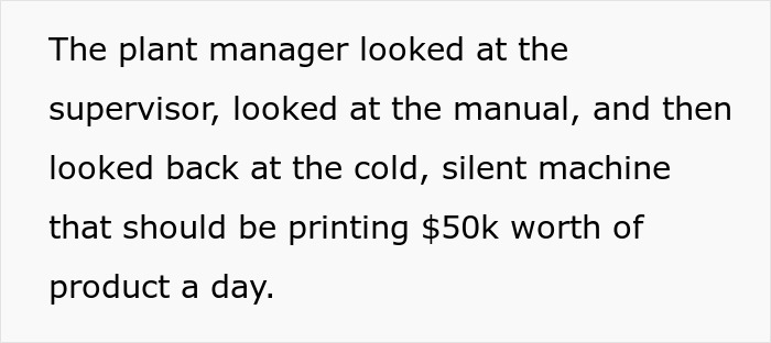 New Boss Who’s Never Touched The Machines Lectures The People Who Fix Them, Company Pays The Price New Boss Who’s Never Touched The Machines Lectures The People Who Fix Them, Company Pays The Price