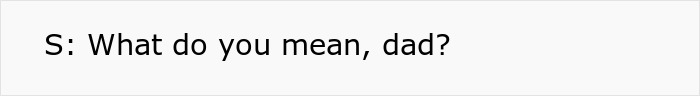 A woman ends a toxic relationship, with her dad asking about a grandchild. Text reads: S: What do you mean, dad? A woman ends a toxic relationship, with her dad asking about a grandchild. Text reads: S: What do you mean, dad?