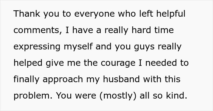 Text expressing gratitude for helpful comments from others about a woman and her adult stepdaughter. Text expressing gratitude for helpful comments from others about a woman and her adult stepdaughter.