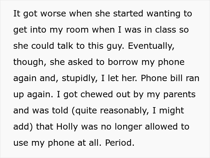 A story about a fake friend taking advantage of kindness and running up phone bills.