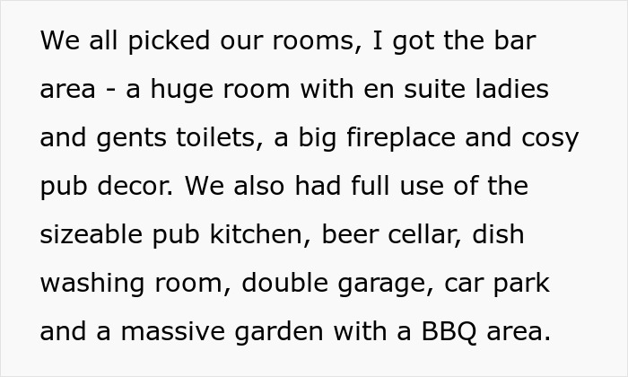 A person living in a pub describes their room: a bar area with toilets, fireplace, pub decor, kitchen, and garden. A person living in a pub describes their room: a bar area with toilets, fireplace, pub decor, kitchen, and garden.
