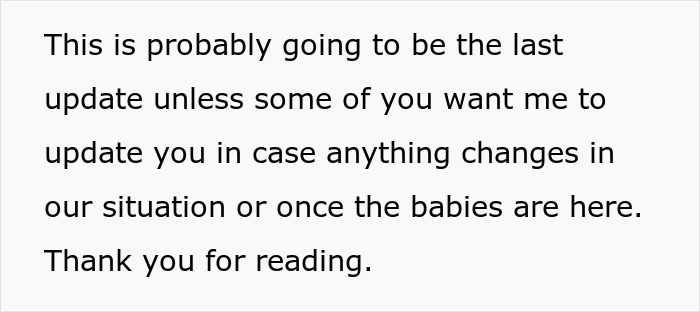 Screenshot of online post update regarding a MIL, daughter, and newborn twins. Screenshot of online post update regarding a MIL, daughter, and newborn twins.