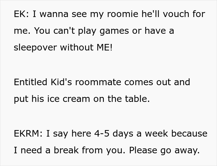 Son demands sleepover entry, roommate sets clear boundaries firmly