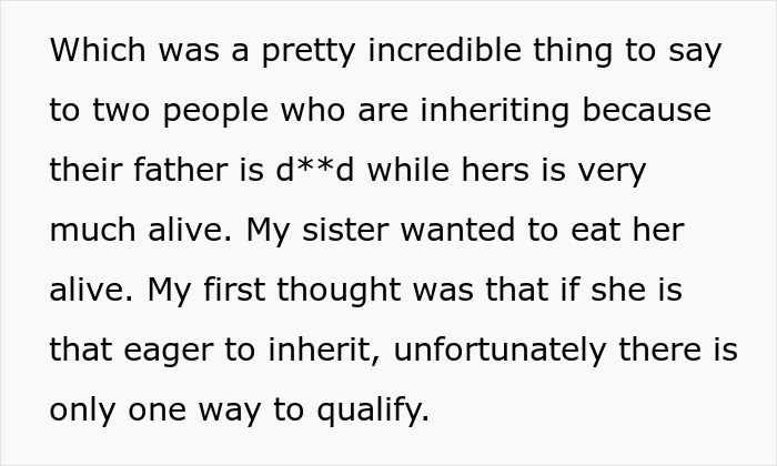 Woman Doesn't Want To Play "Big Happy Family," Demands Inheritance Be Divided Woman Doesn't Want To Play "Big Happy Family," Demands Inheritance Be Divided