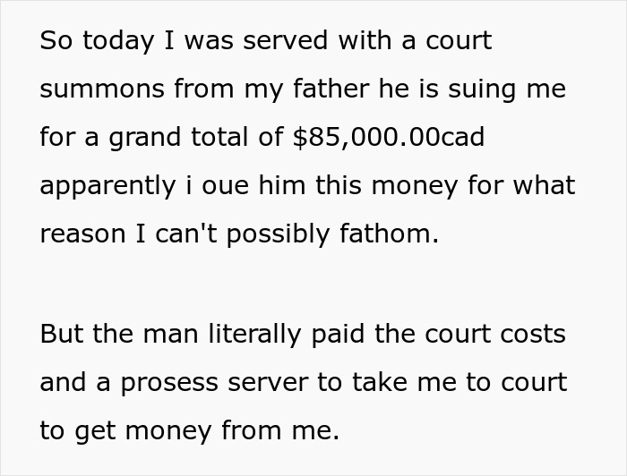 Man's Laughable $85k Lawsuit Against Daughter Gets Him In More Trouble Than He Expected