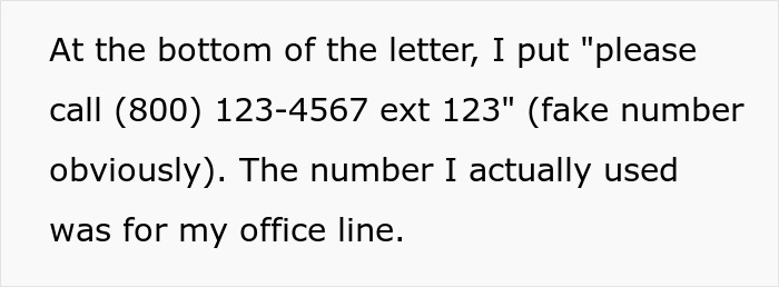 The text describing how a guy used his office number for petty revenge on a woman. The text describing how a guy used his office number for petty revenge on a woman.