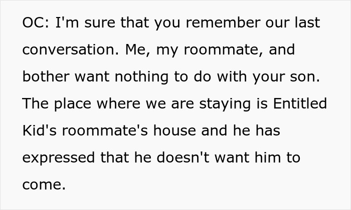 Roommates refuse son's participation in New York trip openly