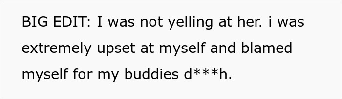 Screenshot of text clarifying the reason for yelling, blaming himself, related to daughter's boyfriend's reputation. Screenshot of text clarifying the reason for yelling, blaming himself, related to daughter's boyfriend's reputation.